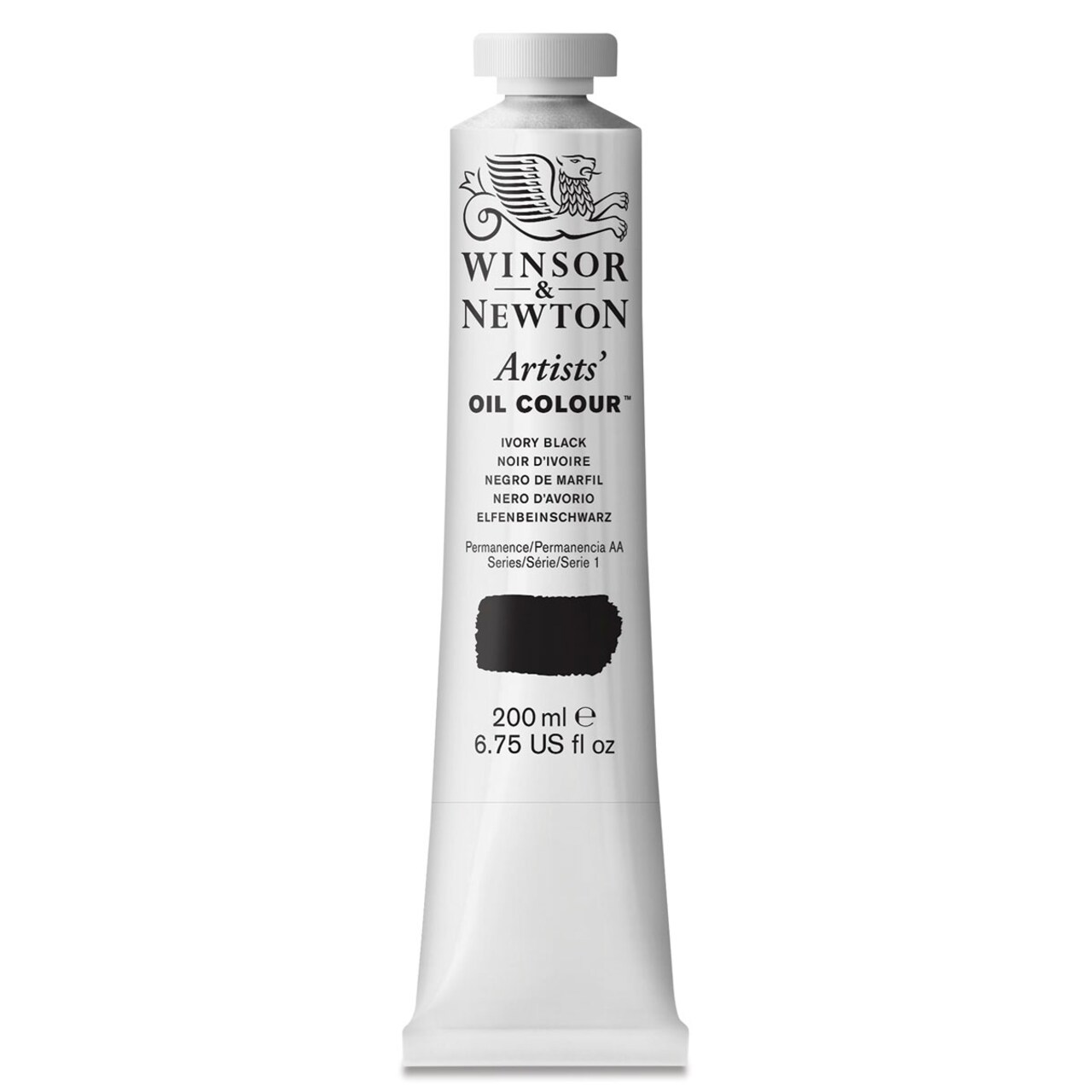 Winsor & Newton Artists' Oil Color - Ivory Black, 200 ml tube